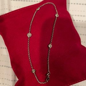 14k diamond anklet with 5 diamond